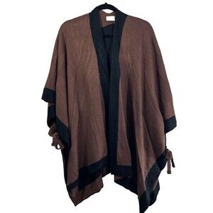 DILLARD'S Women Wrap Shawl Boho Brown Black One Size